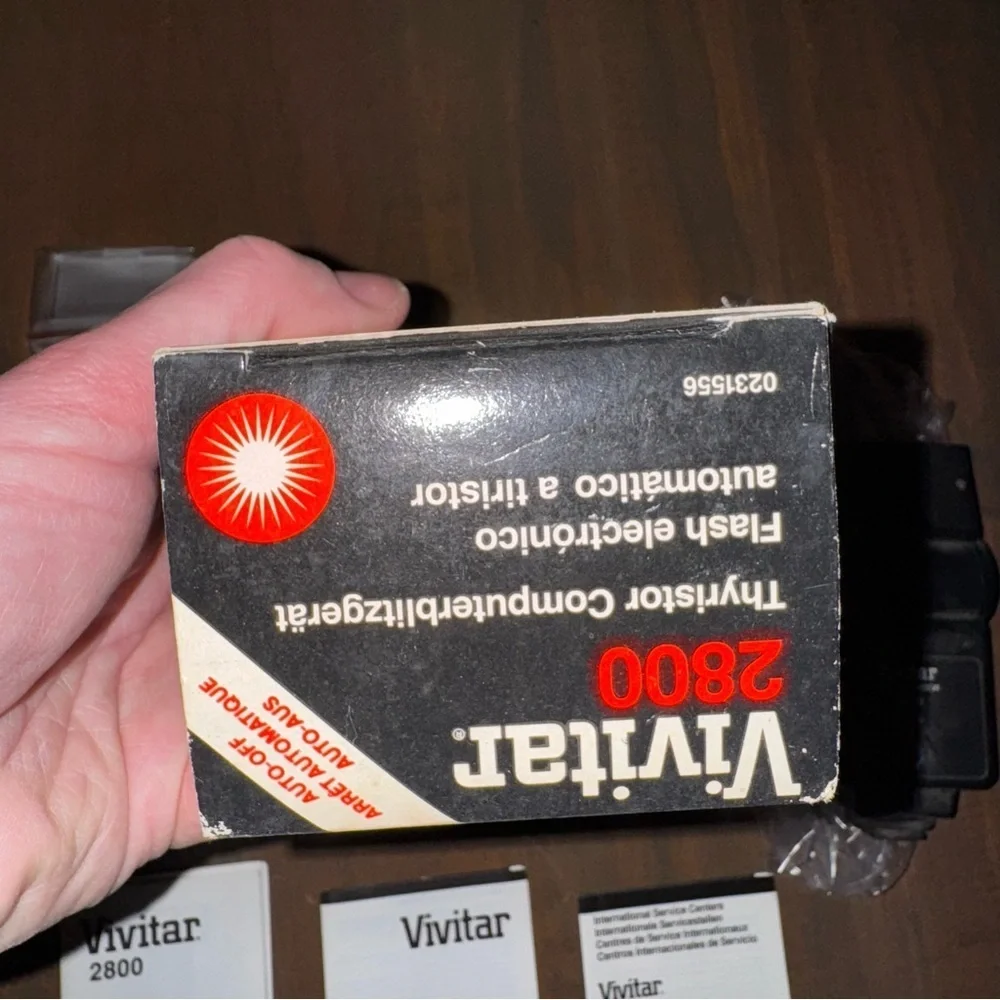 Vtg Vivitar Auto Thyristor 2800 Shoe Mount Flash Working W/ Filters, Box, Manual
